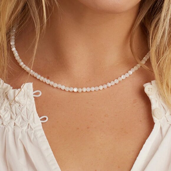 Gorjana Jewelry - Gorjana Carter Gemstone Necklace Mother of Pearl